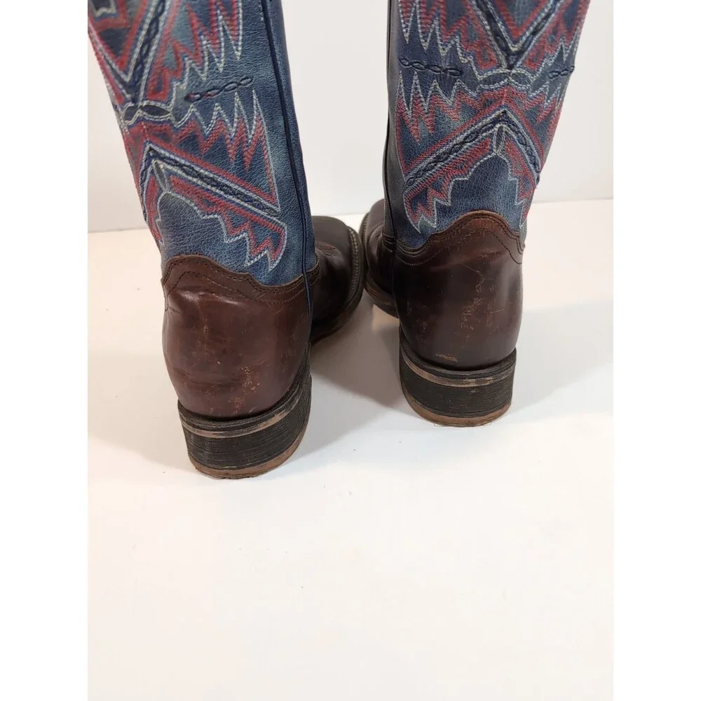 Nocona Women's Hero Nadia Blue Square Toe  Western Cowboy Boots Size 8.5 B - Picture 10 of 13
